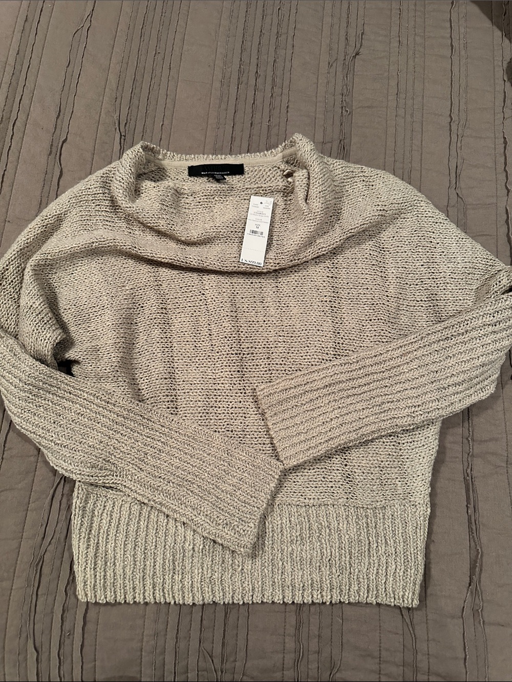 WHBM Women's Cream Cowl Neck Sweater
